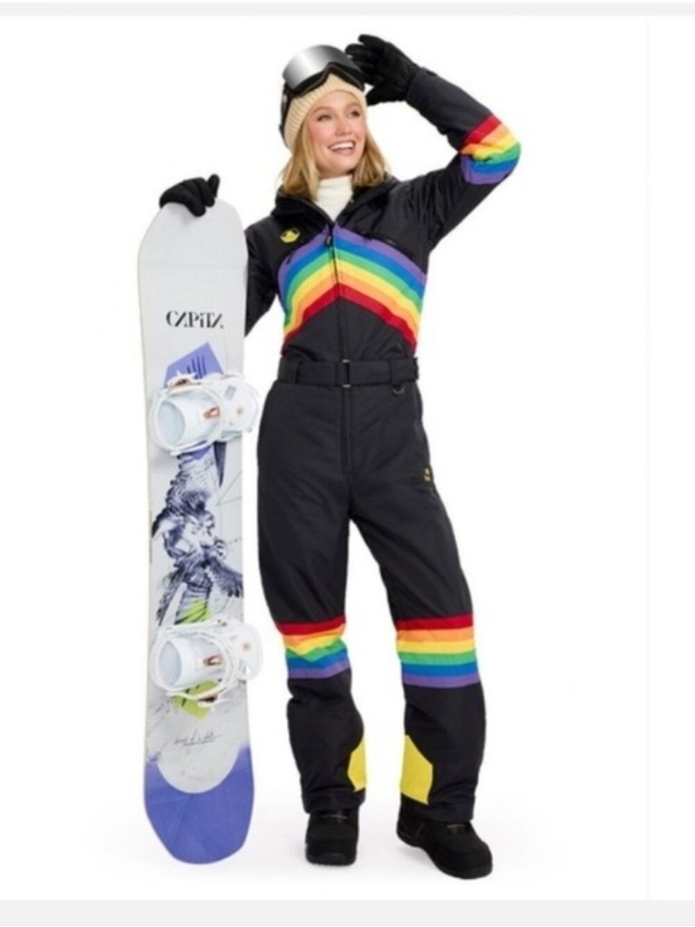 Tipsy Elves Black Midnight Shredder Ski Suit New Snow Rainbow Small Winter